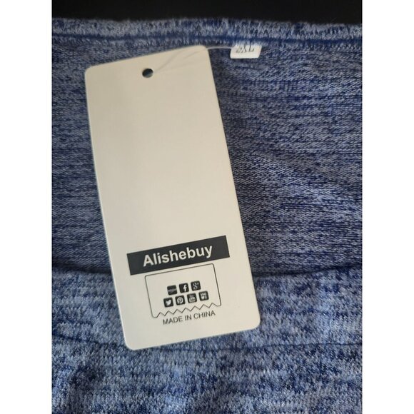 Alishebuy Womens Blue Long Sleeve Top 2XL Cotton/Polyester Blend. NWT. - Picture 4 of 9